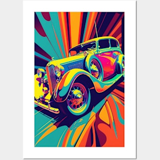 Timeless Elegance: Vintage Rolls Royce Retro Art Print Capturing Classic Luxury and Nostalgia Posters and Art